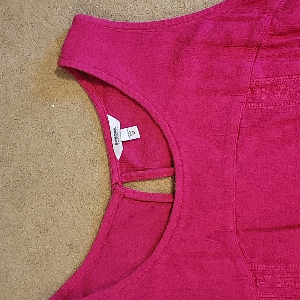 Sonoma 1X Hot Pink Sleeveless Tunic - Picture 2 of 4